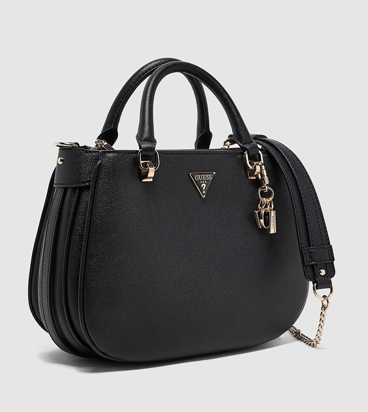FEDORA Logo Detail Textured Satchel Bag