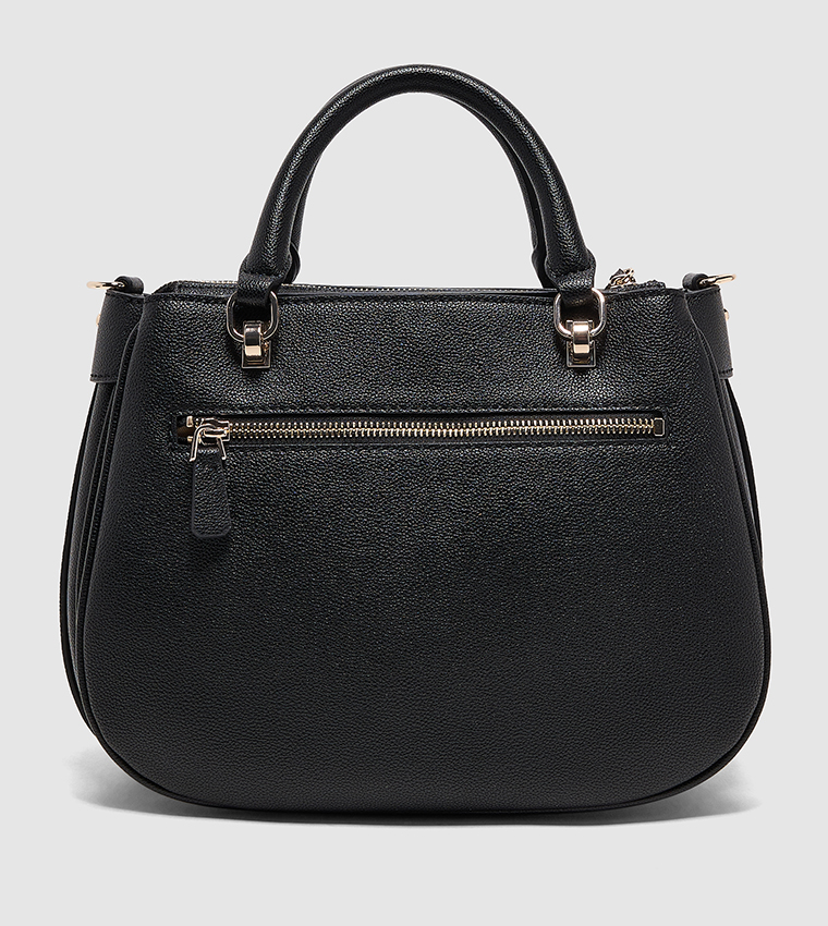 FEDORA Logo Detail Textured Satchel Bag