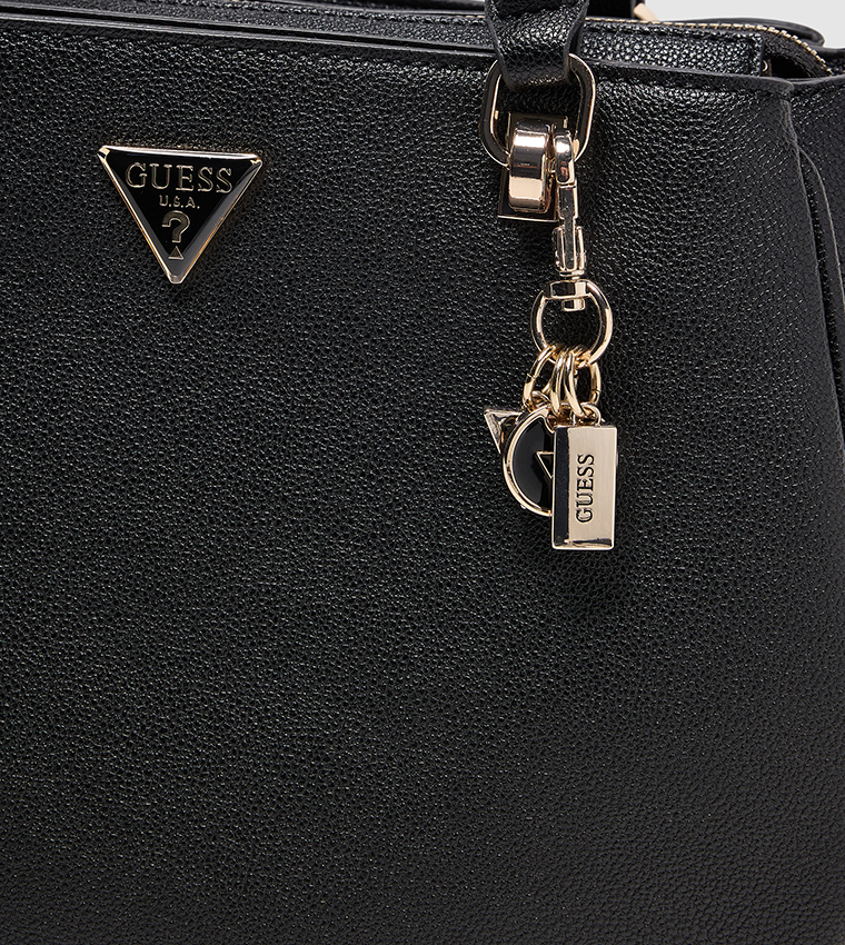 FEDORA Logo Detail Textured Satchel Bag
