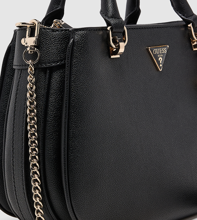 FEDORA Logo Detail Textured Satchel Bag