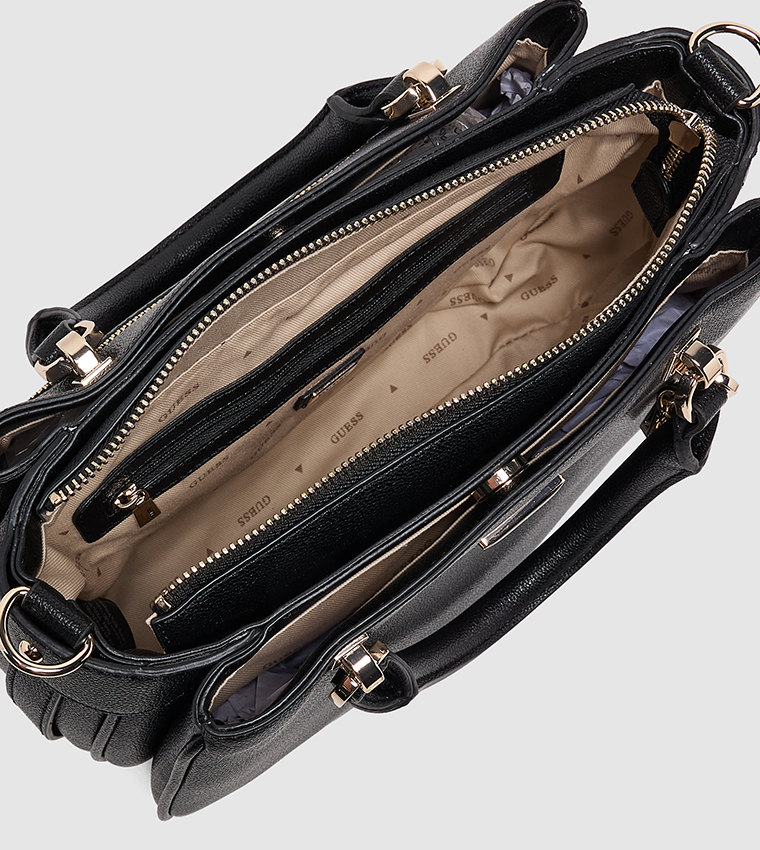 FEDORA Logo Detail Textured Satchel Bag