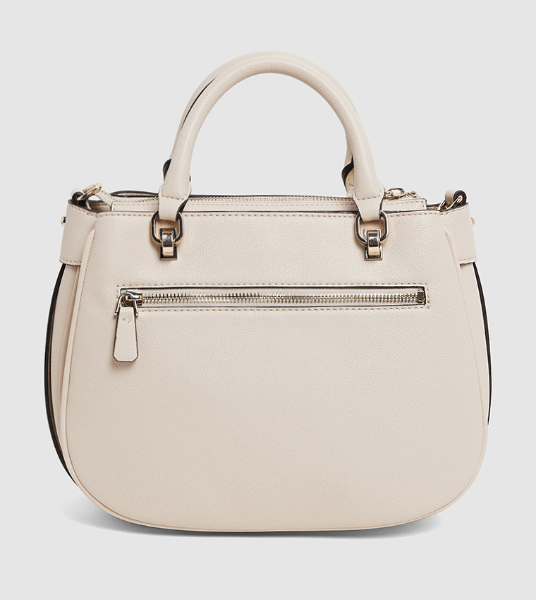 FEDORA Logo Detail Textured Satchel Bag