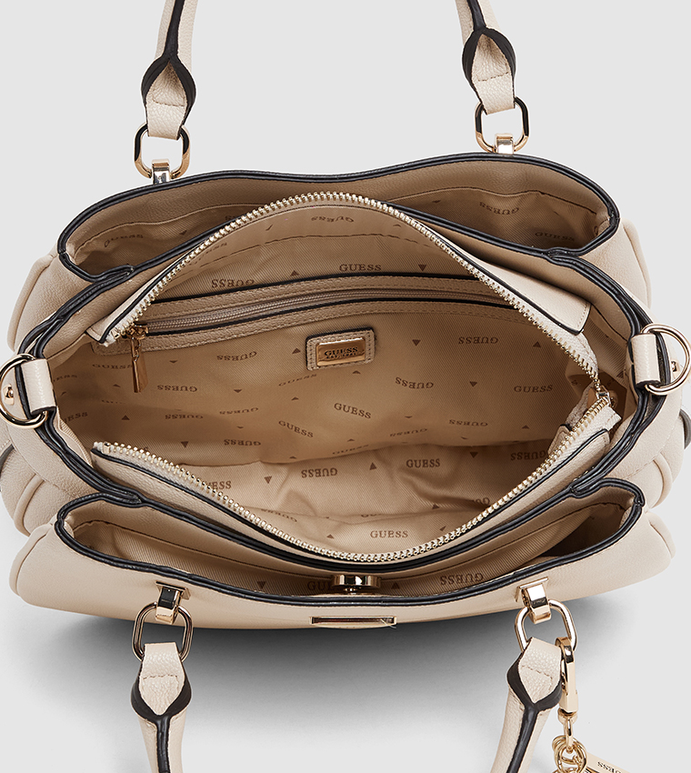 FEDORA Logo Detail Textured Satchel Bag