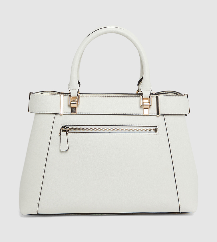 Textured Zippered Satchel Bag