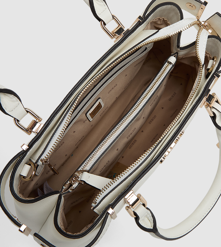 Textured Zippered Satchel Bag