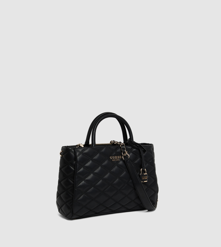 Quilted Zippered Satchel Bag