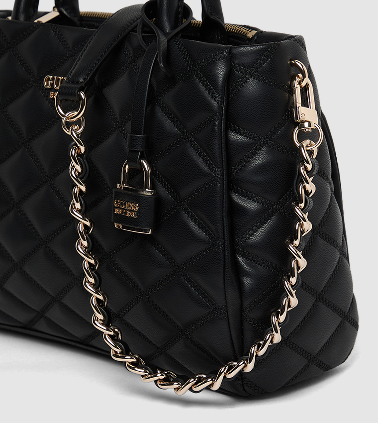 Quilted Zippered Satchel Bag