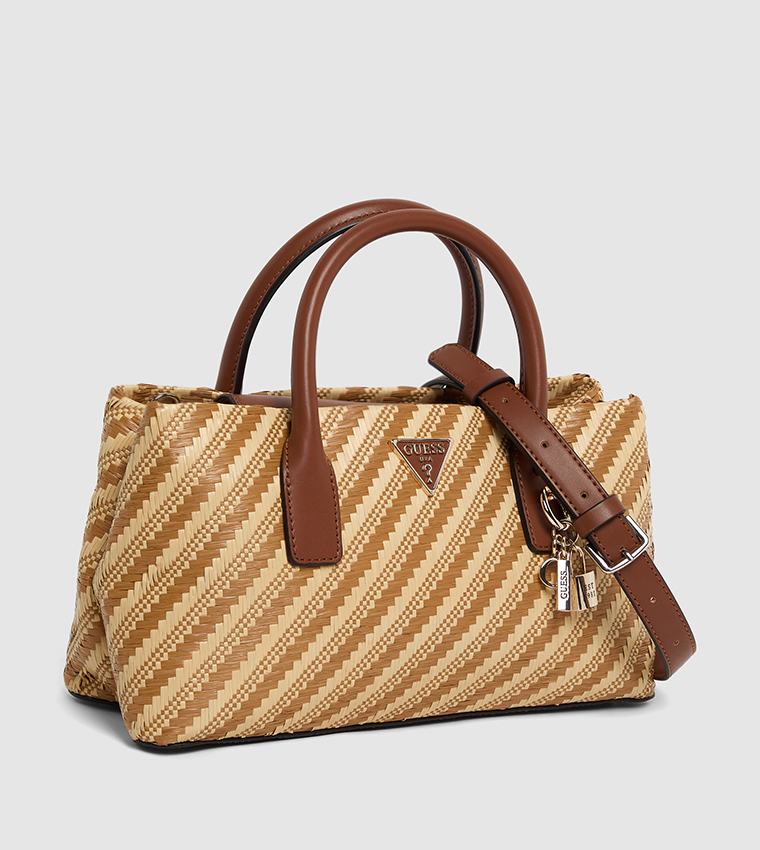 Patterned Zippered Satchel Bag