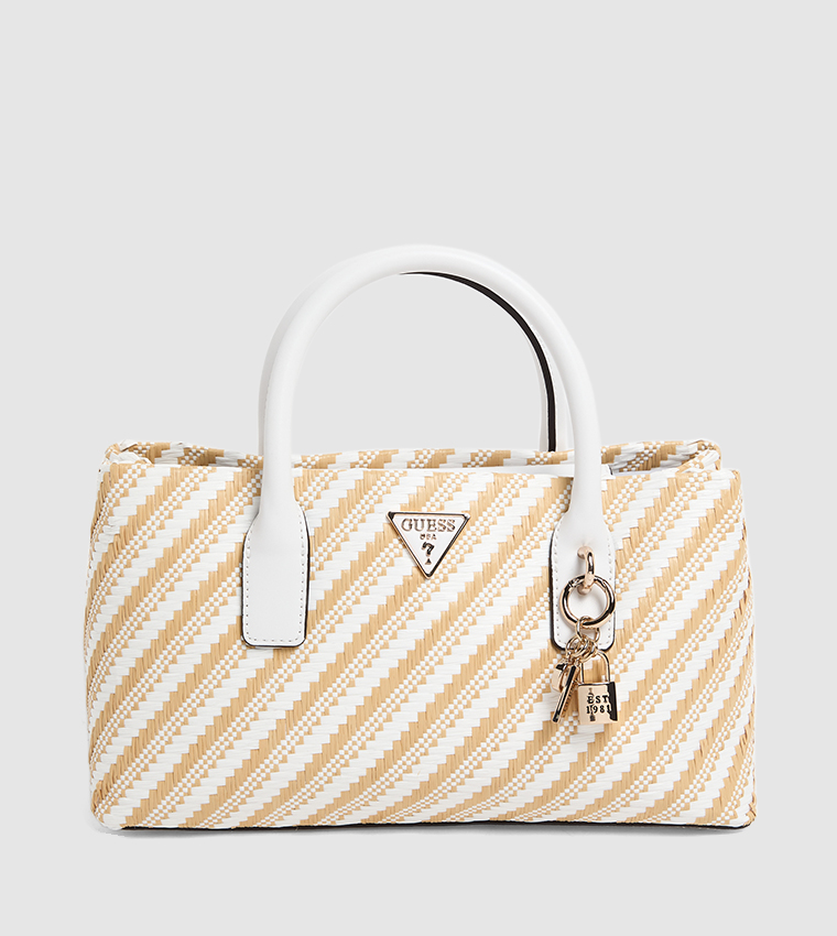 Patterned Zippered Satchel Bag