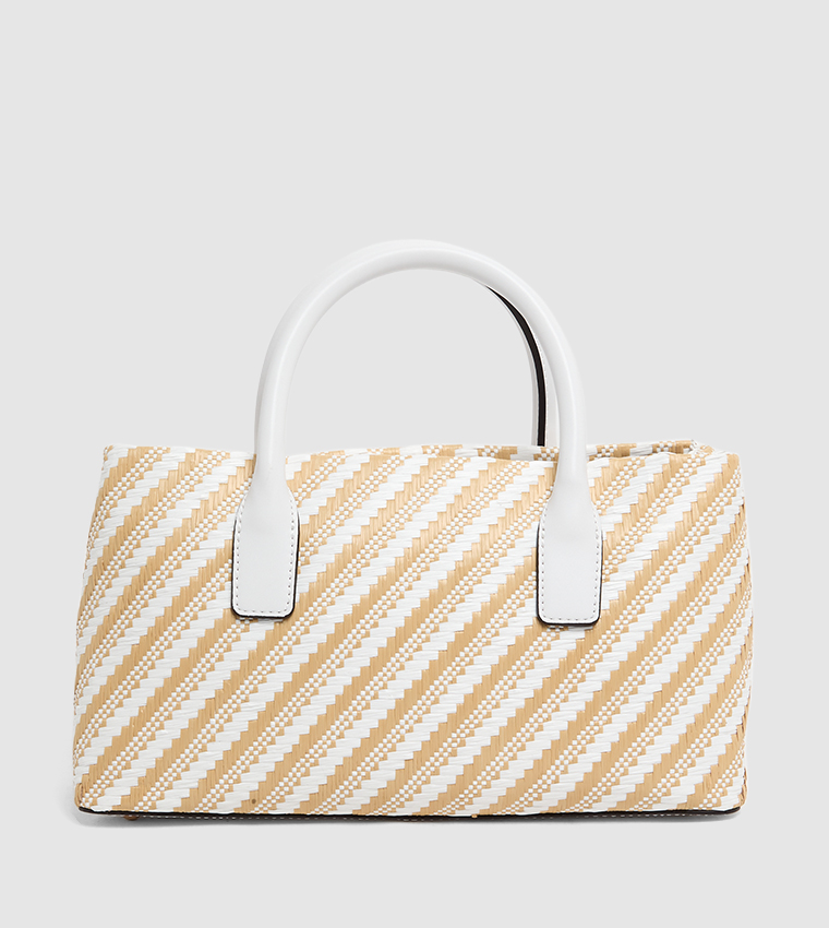 Patterned Zippered Satchel Bag