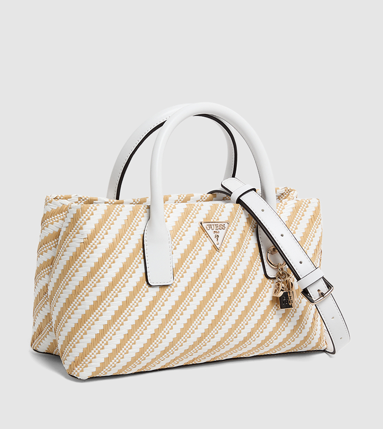 Patterned Zippered Satchel Bag