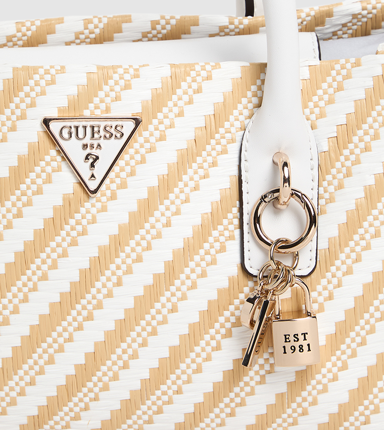 Patterned Zippered Satchel Bag