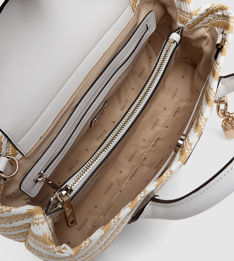 Patterned Zippered Satchel Bag