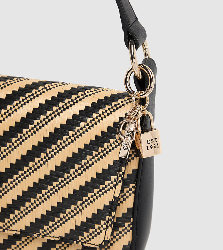 Patterned Flap Crossbody Bag