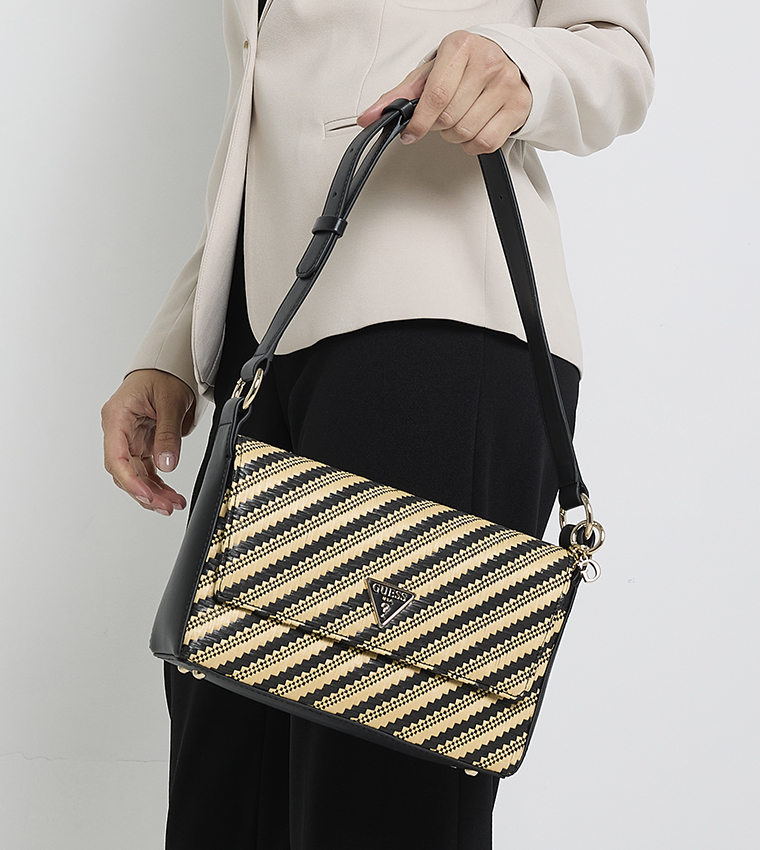 Patterned Flap Crossbody Bag