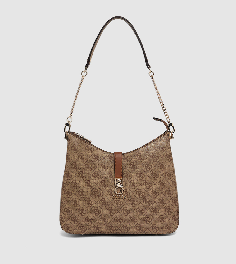 Logo Patterned Satchel Bag
