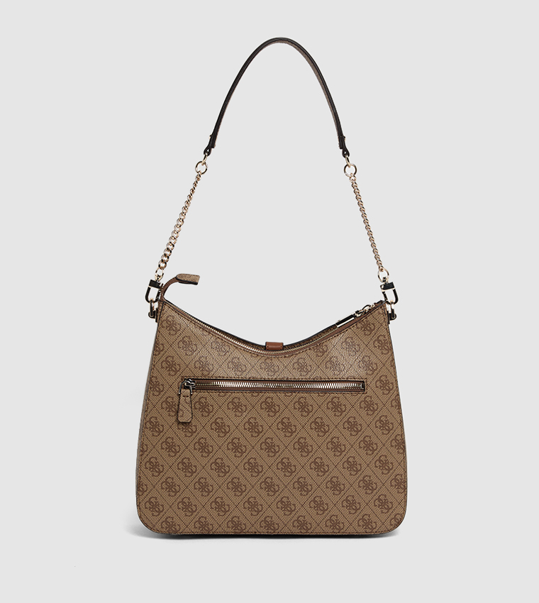 Logo Patterned Satchel Bag