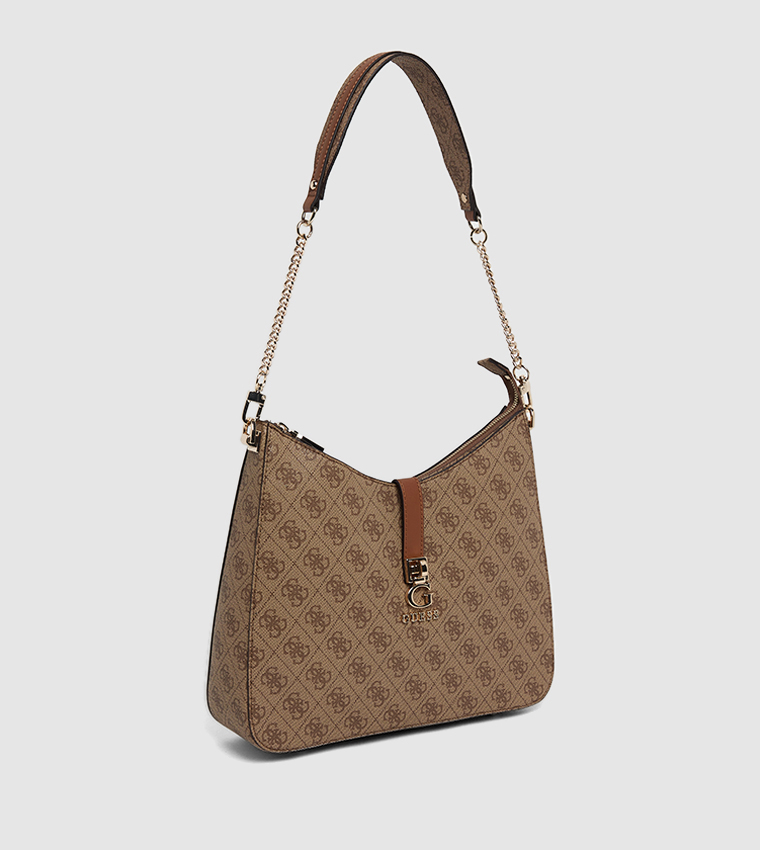 Logo Patterned Satchel Bag