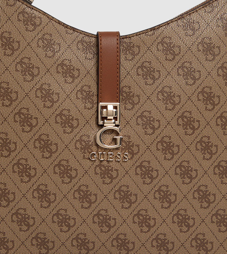 Logo Patterned Satchel Bag