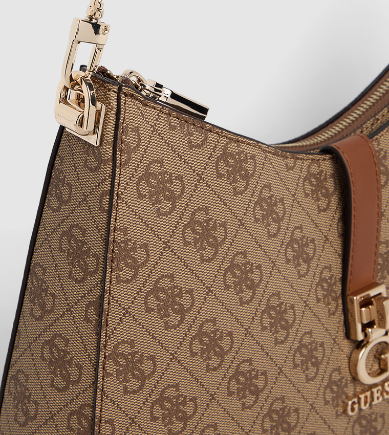 Logo Patterned Satchel Bag