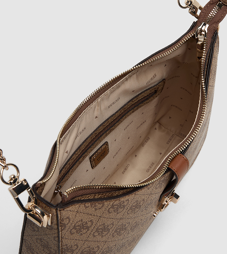 Logo Patterned Satchel Bag