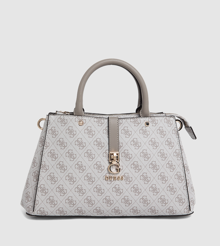 Logo Patterned Satchel Bag