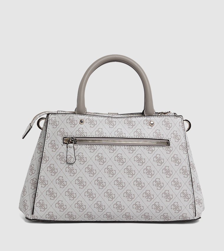 Logo Patterned Satchel Bag