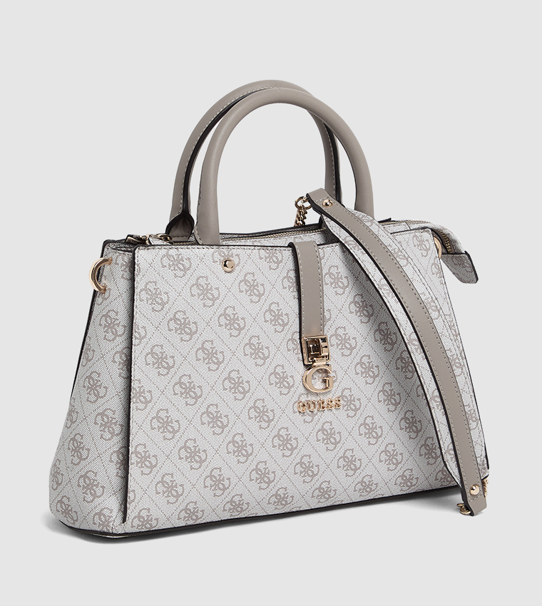 Logo Patterned Satchel Bag