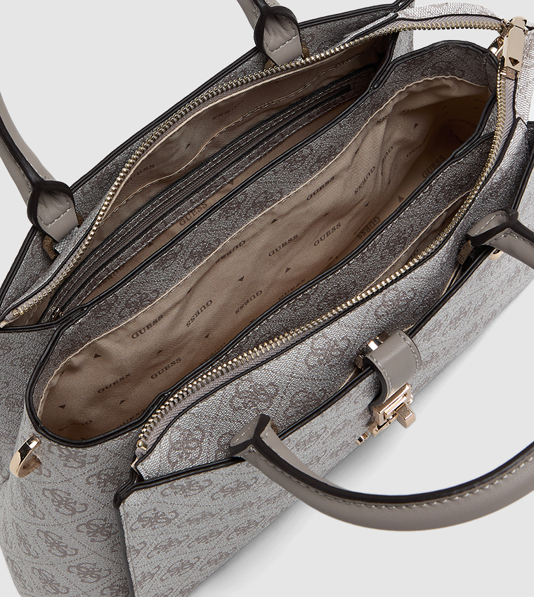 Logo Patterned Satchel Bag