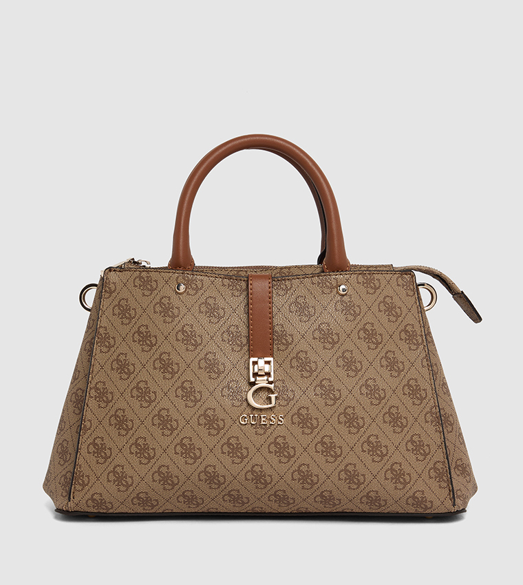 Logo Patterned Satchel Bag