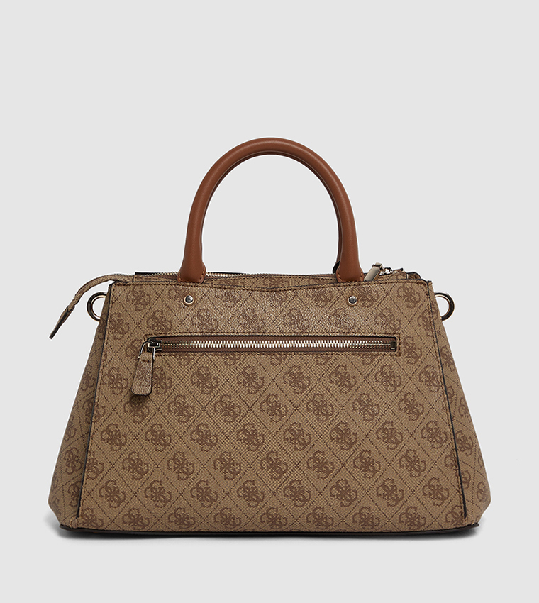 Logo Patterned Satchel Bag