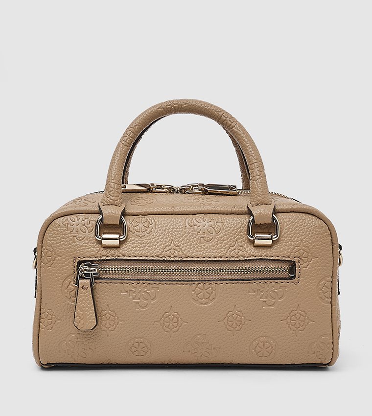 Textured Zippered Mini Satchel Bag
