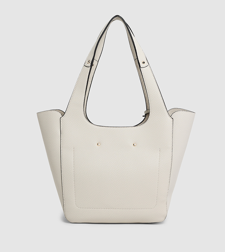 ANADELA Textured Tote Bag with Pouch