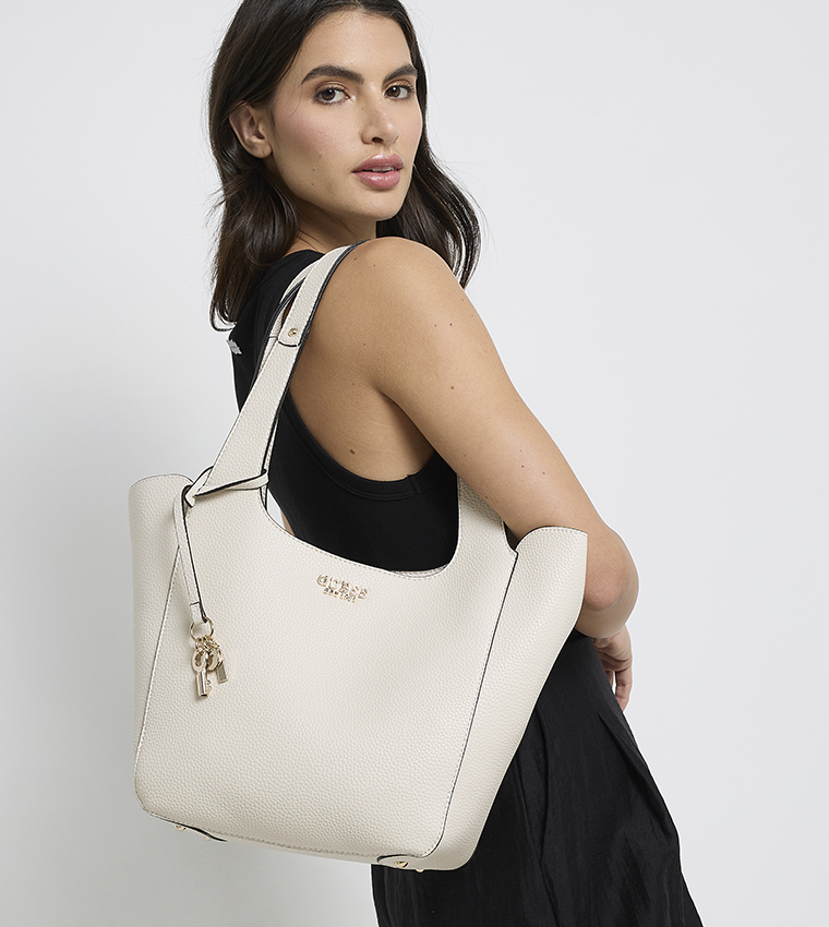 ANADELA Textured Tote Bag with Pouch
