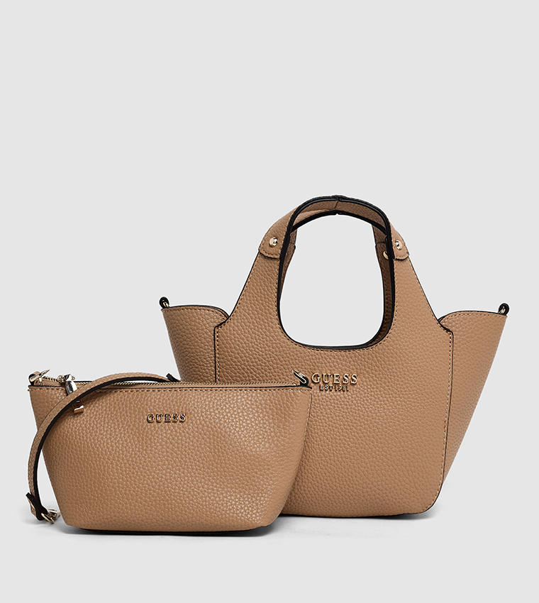 HELINA Textured Mini Tote Bag with Pouch