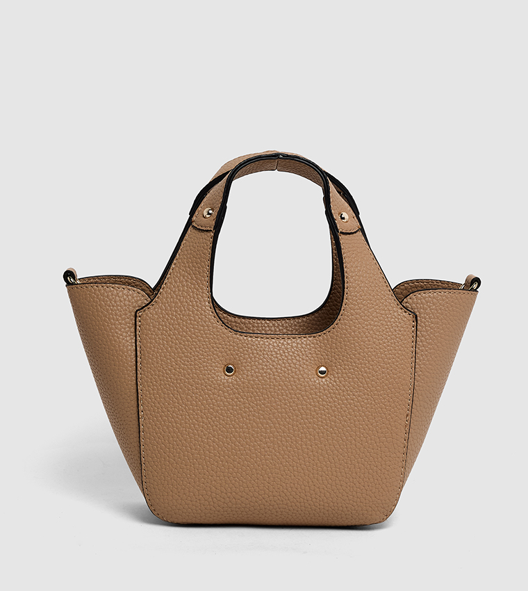 HELINA Textured Mini Tote Bag with Pouch