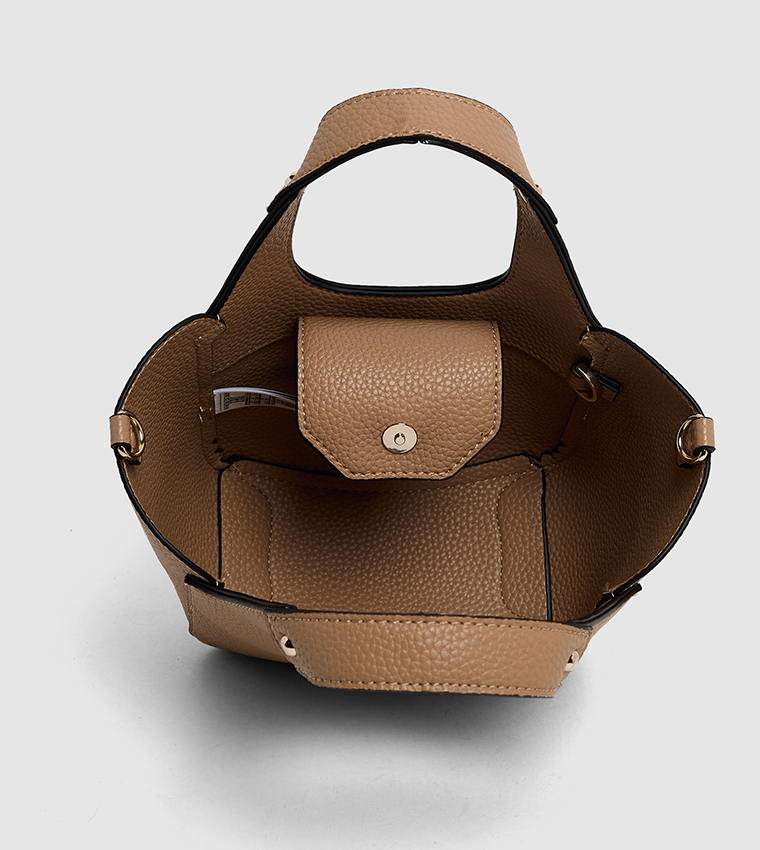 HELINA Textured Mini Tote Bag with Pouch