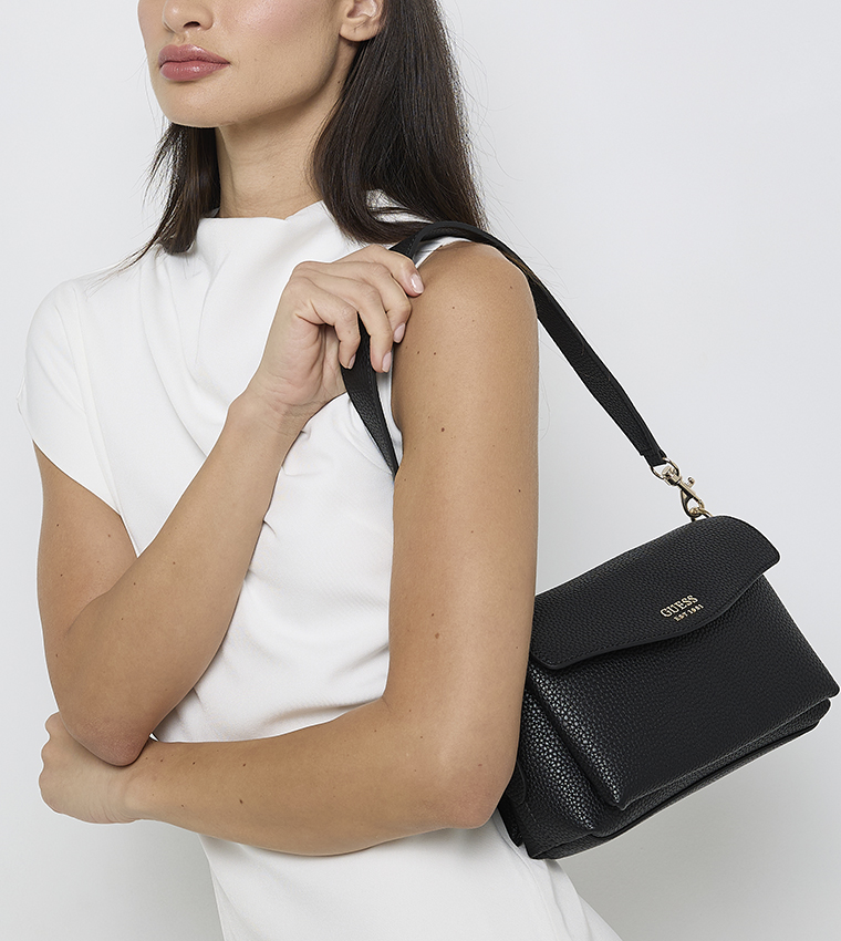 BRENTON Textured Flap Shoulder Bag