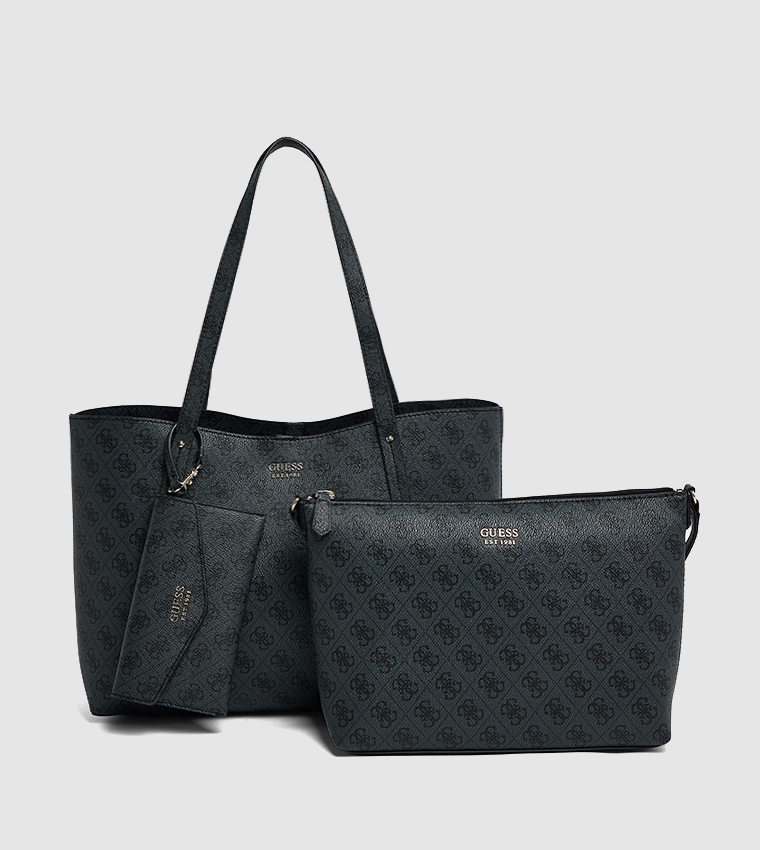 BRENTON Logo Printed Tote Bag with Pouch