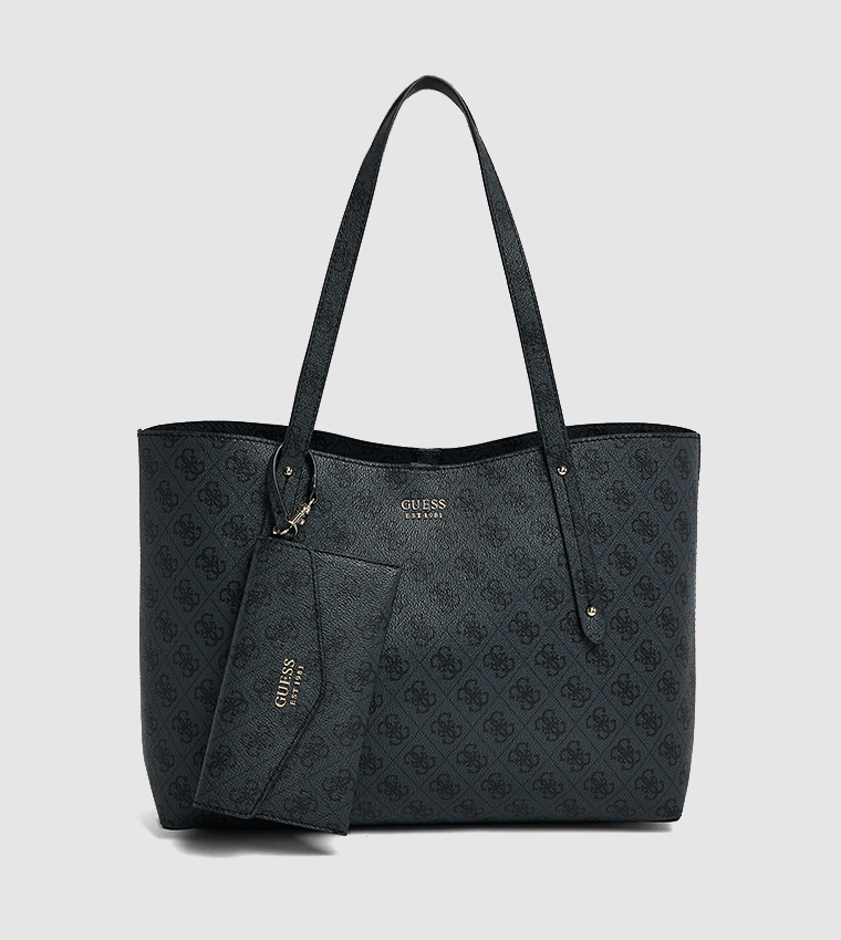 BRENTON Logo Printed Tote Bag with Pouch