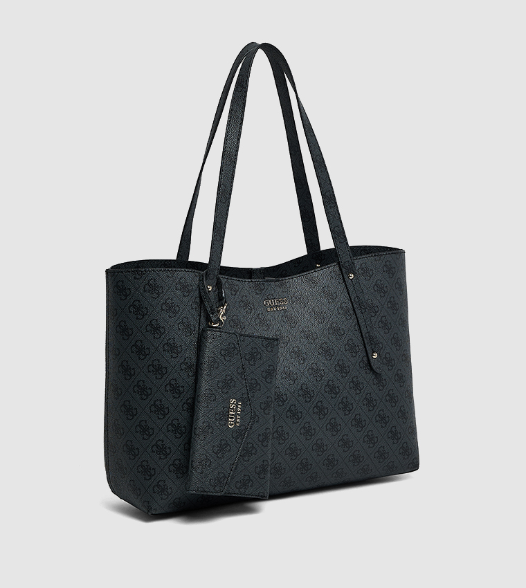 BRENTON Logo Printed Tote Bag with Pouch