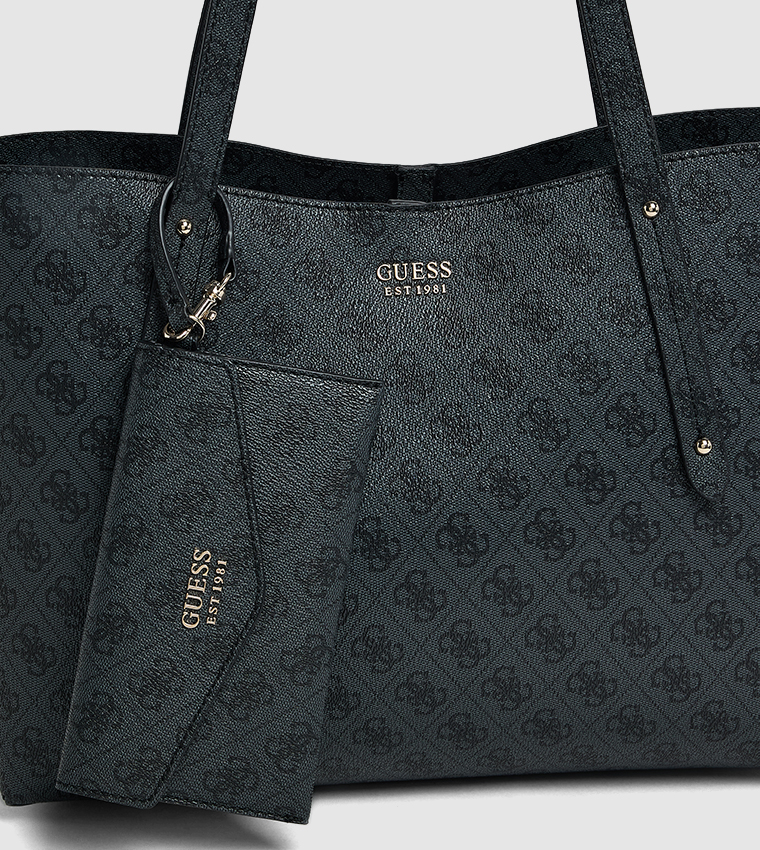 BRENTON Logo Printed Tote Bag with Pouch