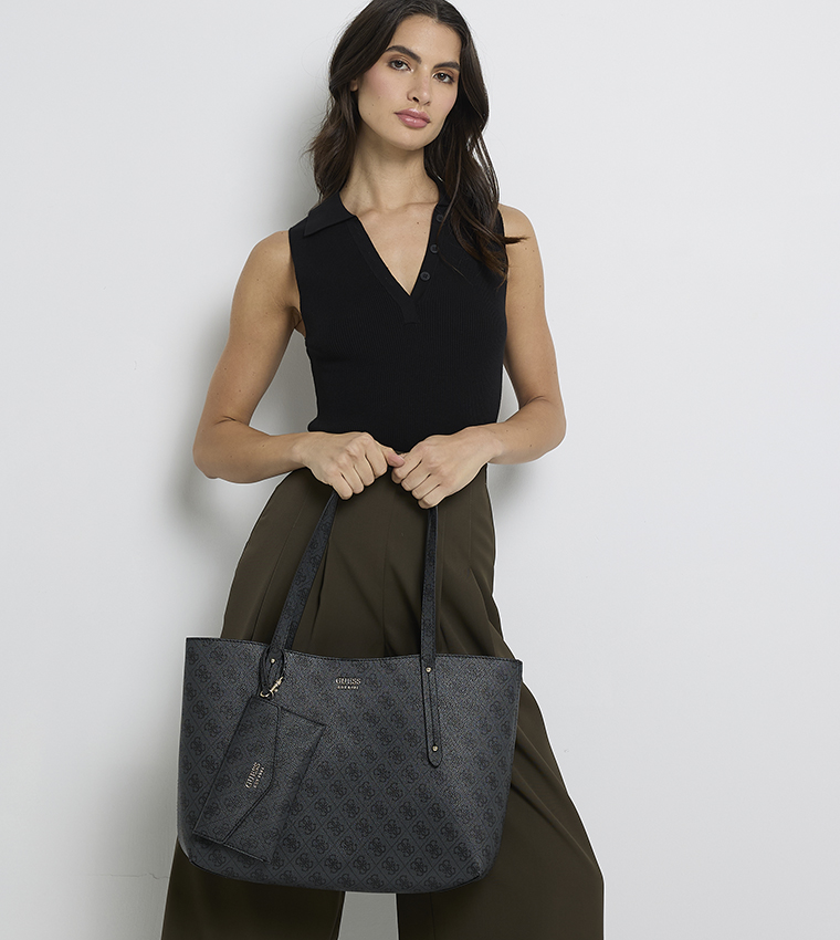 BRENTON Logo Printed Tote Bag with Pouch