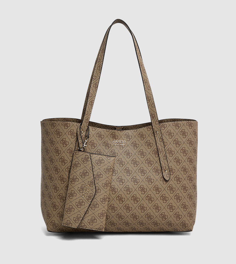 BRENTON Logo Printed Tote Bag with Pouch