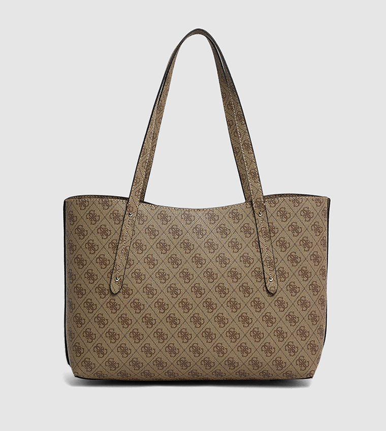 BRENTON Logo Printed Tote Bag with Pouch