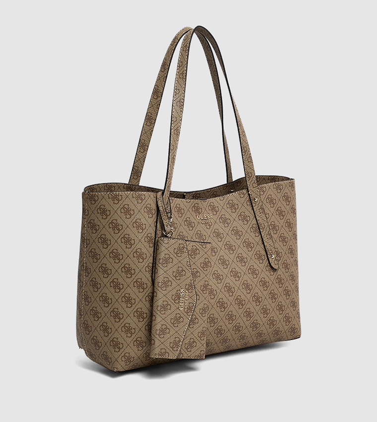 BRENTON Logo Printed Tote Bag with Pouch