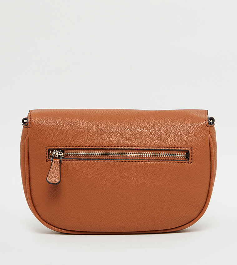 CALEBRA Logo Appliqued Flap Crossbody Bag