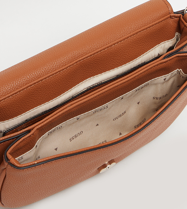 CALEBRA Logo Appliqued Flap Crossbody Bag