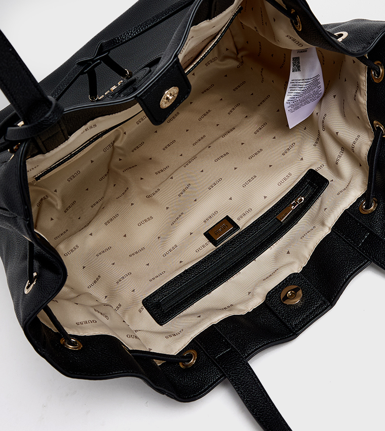 CALEBRA Logo Appliqued Drawstring Tote Bag