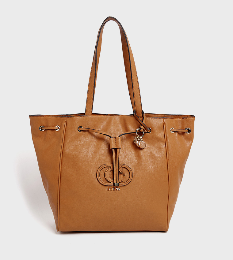 CALEBRA Logo Appliqued Drawstring Tote Bag